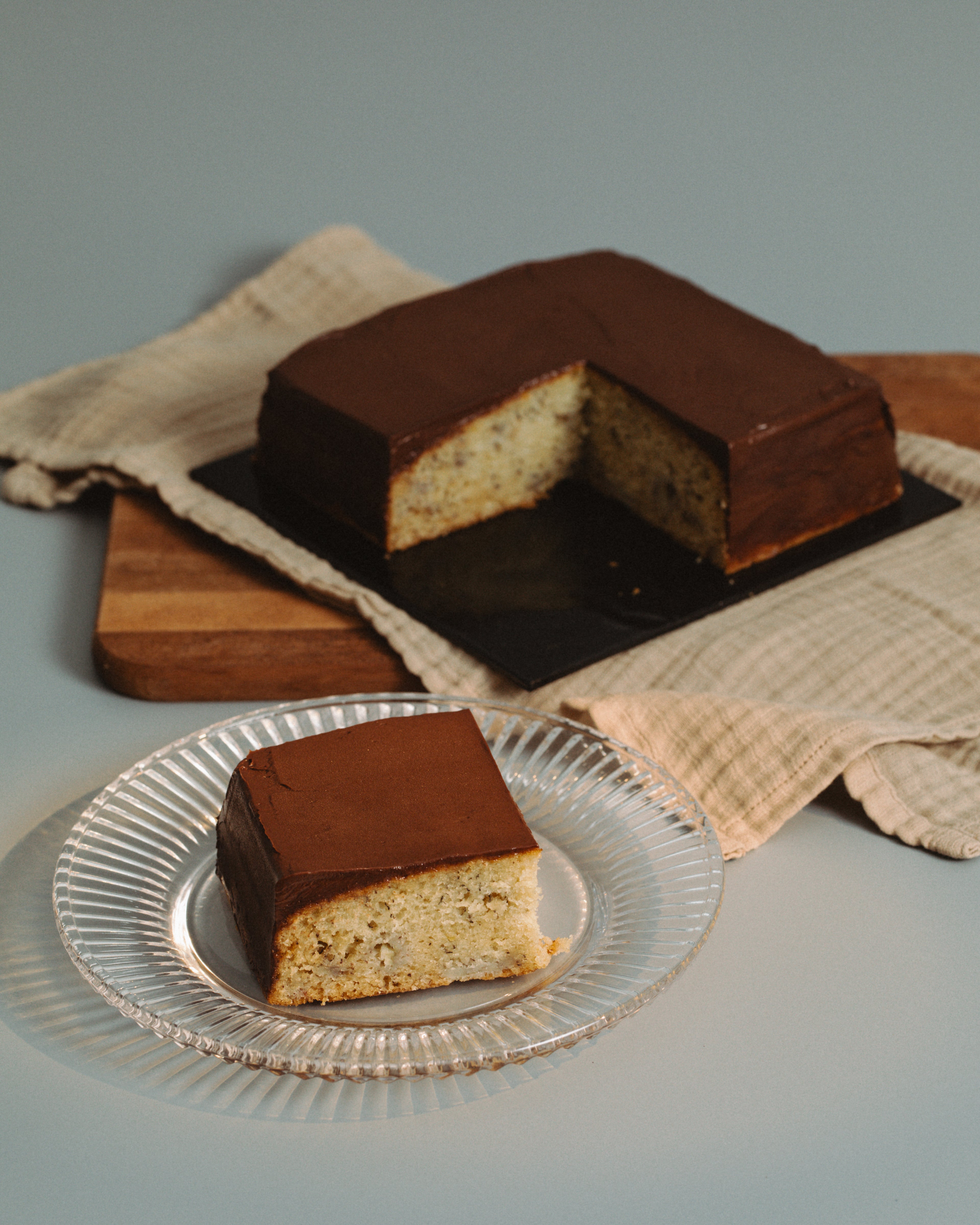 Banana Cake w Dark Chocolate Buttercream